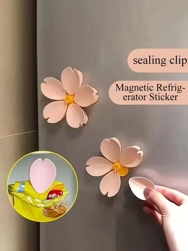 1pc Creative Customized Daisy Petal Design 3D Magnetic Sealing Clip, Refrigerator Magnet, Food Bag Clip